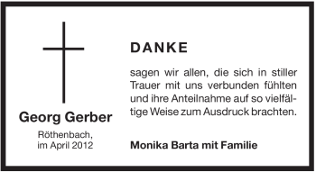 Traueranzeige von Georg Gerber von Pegnitz-Zeitung